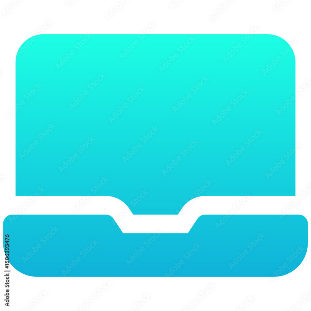 Poster laptop icon for mobile apps interface, simple laptop vector icon, silhouette gradient style isolated