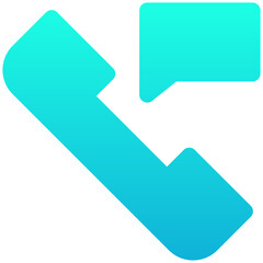 Call Support, Telephone, Phone Call Vector Icon, Silhouette Gradient Style Isolated Vector Icon. 