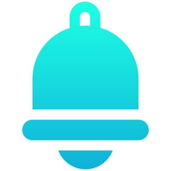 Notification Bell Icon, Notification Icon, Silhouette Gradient Style Isolated Vector Icon. 