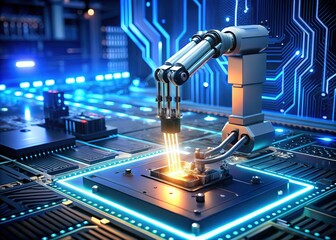 Automated Chip Assembly on Circuit Board with Robotic Arm