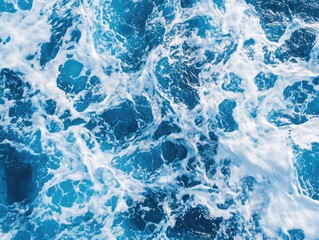 Fototapeta premium Ocean water surface with frothy waves