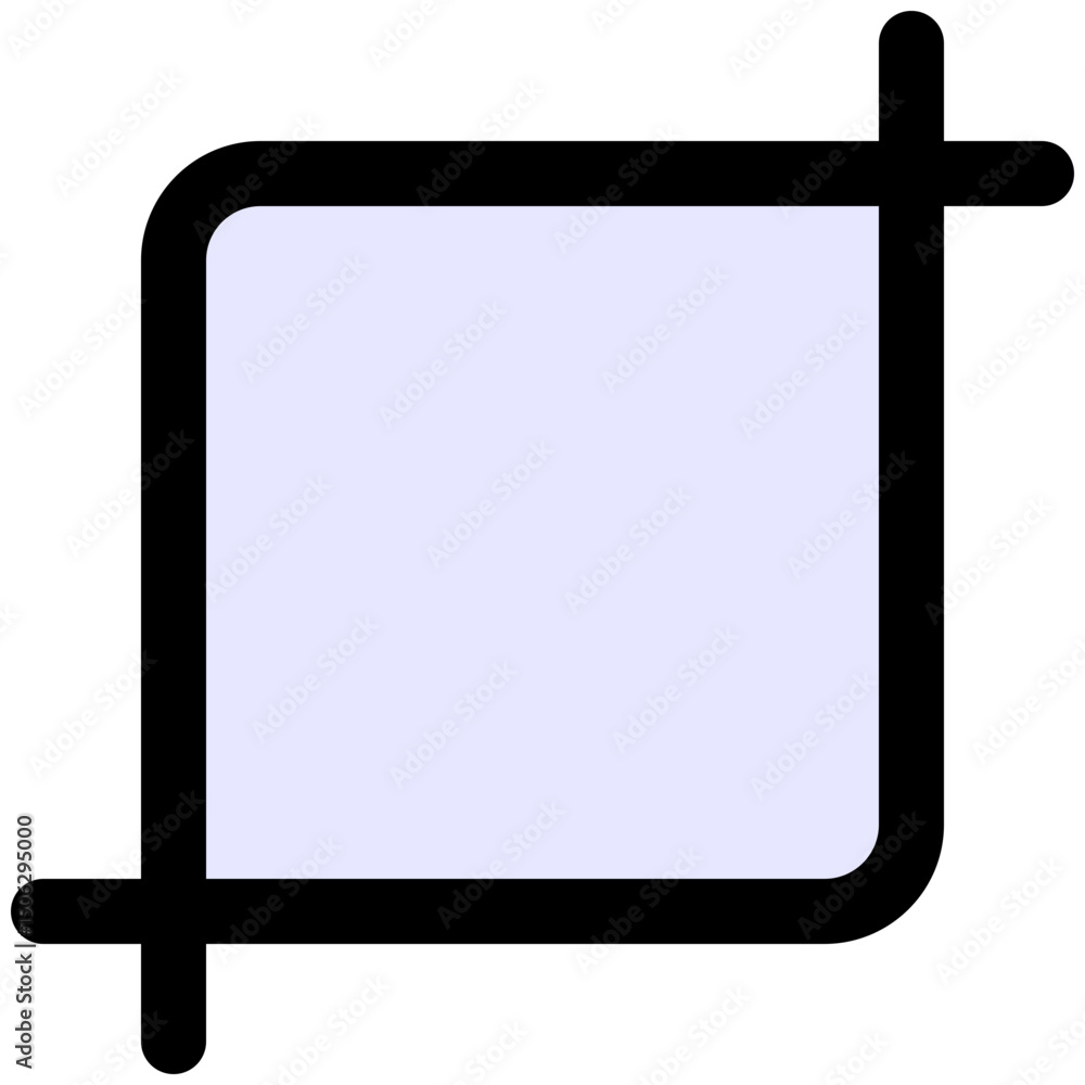 Poster crop tool icon, lineal color style isolated vector icon.