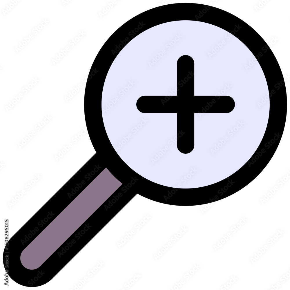 Poster zoom in web interface icon, lineal color style isolated vector icon.