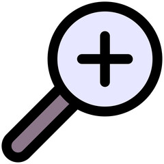 Fototapeta premium Zoom In Web Interface Icon, Lineal color Style Isolated Vector Icon. 