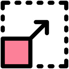 Change Size Icon, Lineal Color Style Isolated Vector Icon.