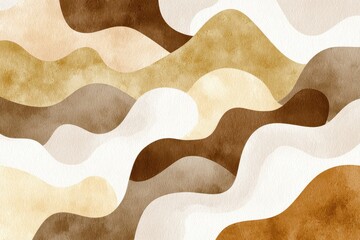 Abstract watercolor landscape of undulating, earthy tones in beige, brown, and cream, creating a flowing, organic texture