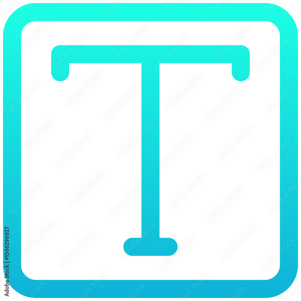 Poster text tool sign icon, lineal gradient style isolated vector icon.
