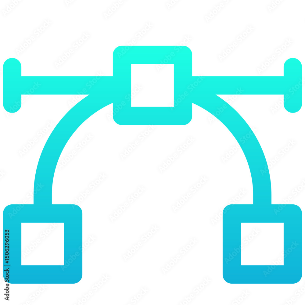 Poster vector editing tool sign icon, lineal gradient style isolated vector icon.