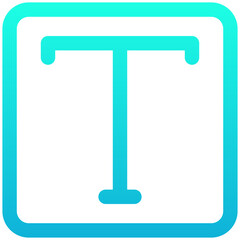 Text Tool Sign Icon, Lineal Gradient Style Isolated Vector Icon.