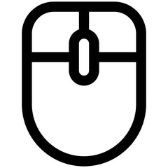 Computer Mouse Icon, Lineal Style Isolated Vector Icon.	