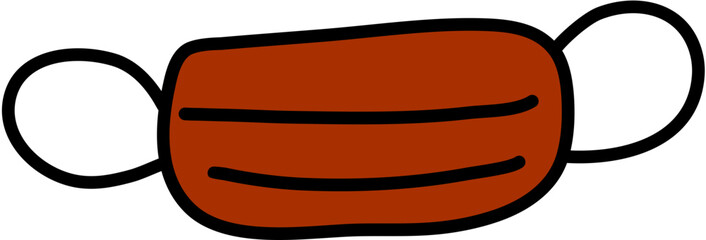 Illustration of a red medical face mask