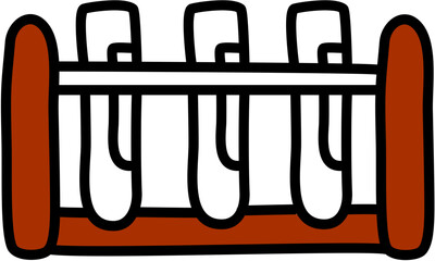 Test tubes in a rack, vector illustration