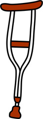 Illustration of a single red crutch