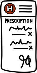 Prescription form with hospital symbol illustration