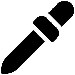Eye Dropper Icon, Pipette, Medicine Dropper Icon, Silhouette Style Isolated Vector Icon.	