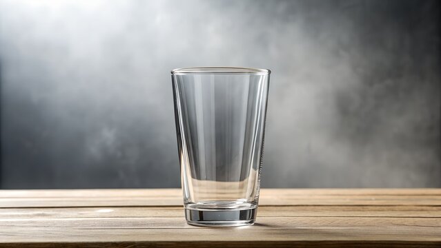 Transparent Glass Cup with Clean Lines Centered