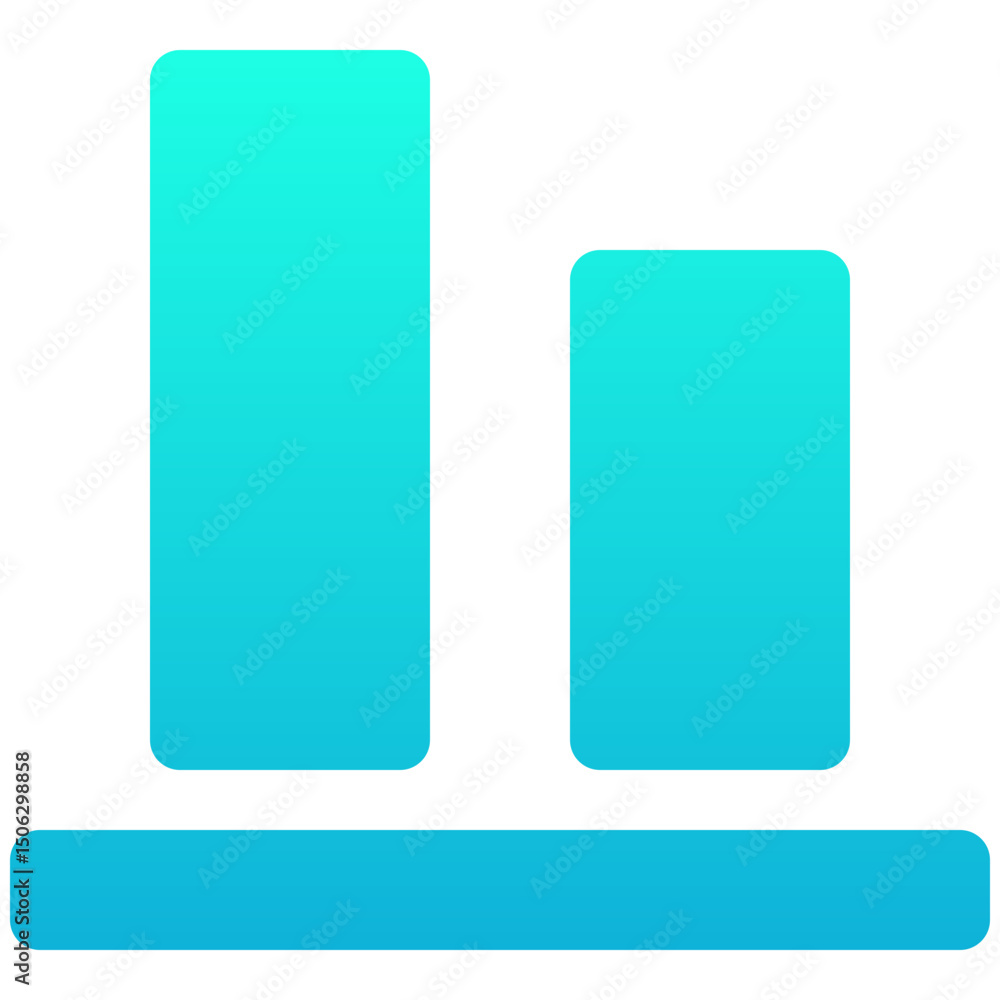 Poster bottom align tool icon, silhouette gradient style isolated vector icon.