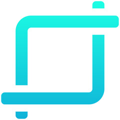 Crop Tool Icon, Silhouette Gradient Style Isolated Vector Icon.	