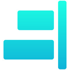 Obraz premium Right Align Tool Icon, Silhouette Gradient Style Isolated Vector Icon. 
