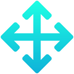 Obraz premium Move Icon. Image, Display, Custom Size, Silhouette Gradient Style Isolated Vector Icon. 