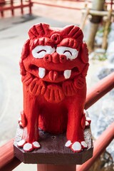 Red Okinawan Shisa Guardian Lion