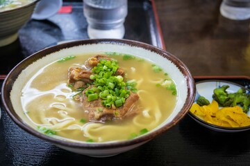 Traditional Japanese Ramen with Pickled Side Dish