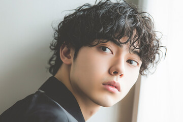 クールな印象の男性の横顔アップ