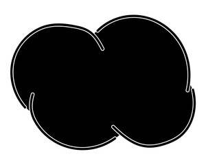 シンプルなカラーの吹き出し　雲形