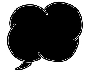 シンプルなカラーの吹き出し　雲形