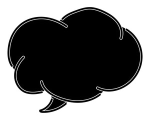 シンプルなカラーの吹き出し　雲形