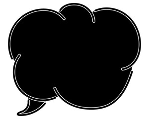 シンプルなカラーの吹き出し　雲形