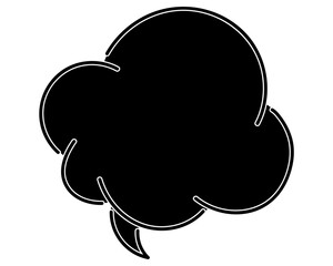 シンプルなカラーの吹き出し　雲形