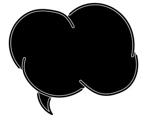 シンプルなカラーの吹き出し　雲形