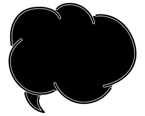 シンプルなカラーの吹き出し　雲形