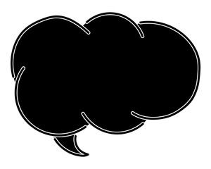 シンプルなカラーの吹き出し　雲形