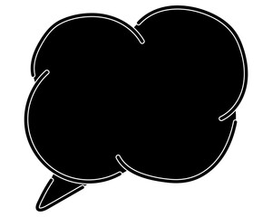 シンプルなカラーの吹き出し　雲形