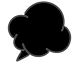 シンプルなカラーの吹き出し　雲形