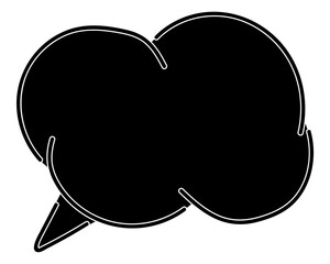 シンプルなカラーの吹き出し　雲形
