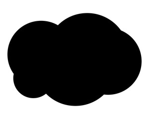 シンプルなカラーの吹き出し　雲形