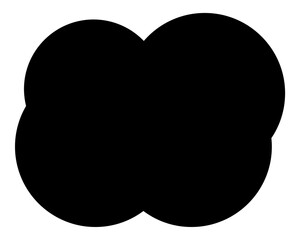 シンプルなカラーの吹き出し　雲形