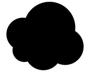 シンプルなカラーの吹き出し　雲形