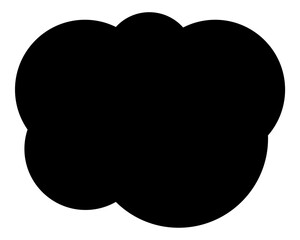 シンプルなカラーの吹き出し　雲形