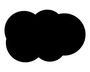 シンプルなカラーの吹き出し　雲形