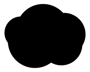 シンプルなカラーの吹き出し　雲形