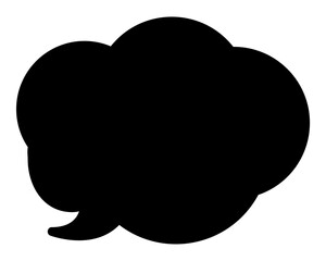 シンプルなカラーの吹き出し　雲形