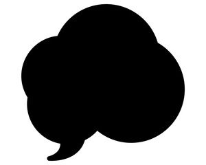 シンプルなカラーの吹き出し　雲形