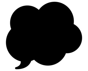 シンプルなカラーの吹き出し　雲形