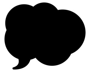 シンプルなカラーの吹き出し　雲形