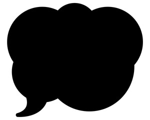 シンプルなカラーの吹き出し　雲形