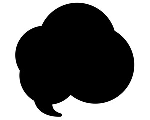 シンプルなカラーの吹き出し　雲形